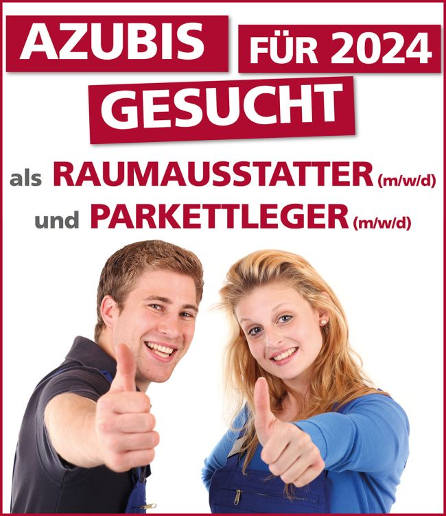 Ulrich Raum in Neu-Ulm Azubis für 2024 gesucht als Raumausstatter (m/w/d) und Parkettleger (m/w/d)